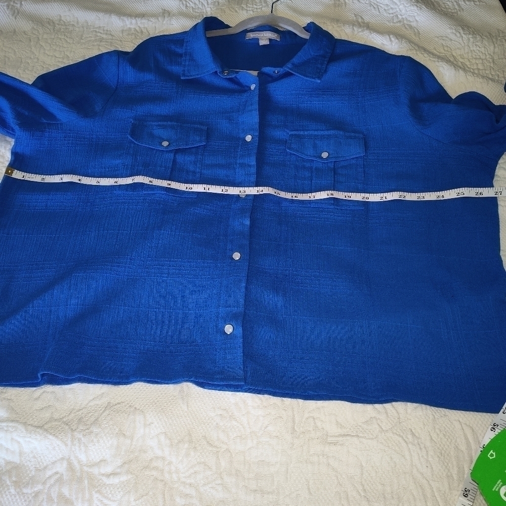 WomanWithin Women's Plus size 1X Cotton Gauze Big Shirt - Picture 9 of 10
